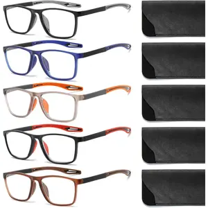 TR90 Lightweight Sports Reading Glasses for Men,Computer Glasses Blue Light Filtering