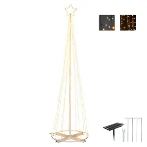 Yescom 9 Ft Solar Christmas Cone Tree Light 640 LED Light Show Outdoor Xmas Home Yard