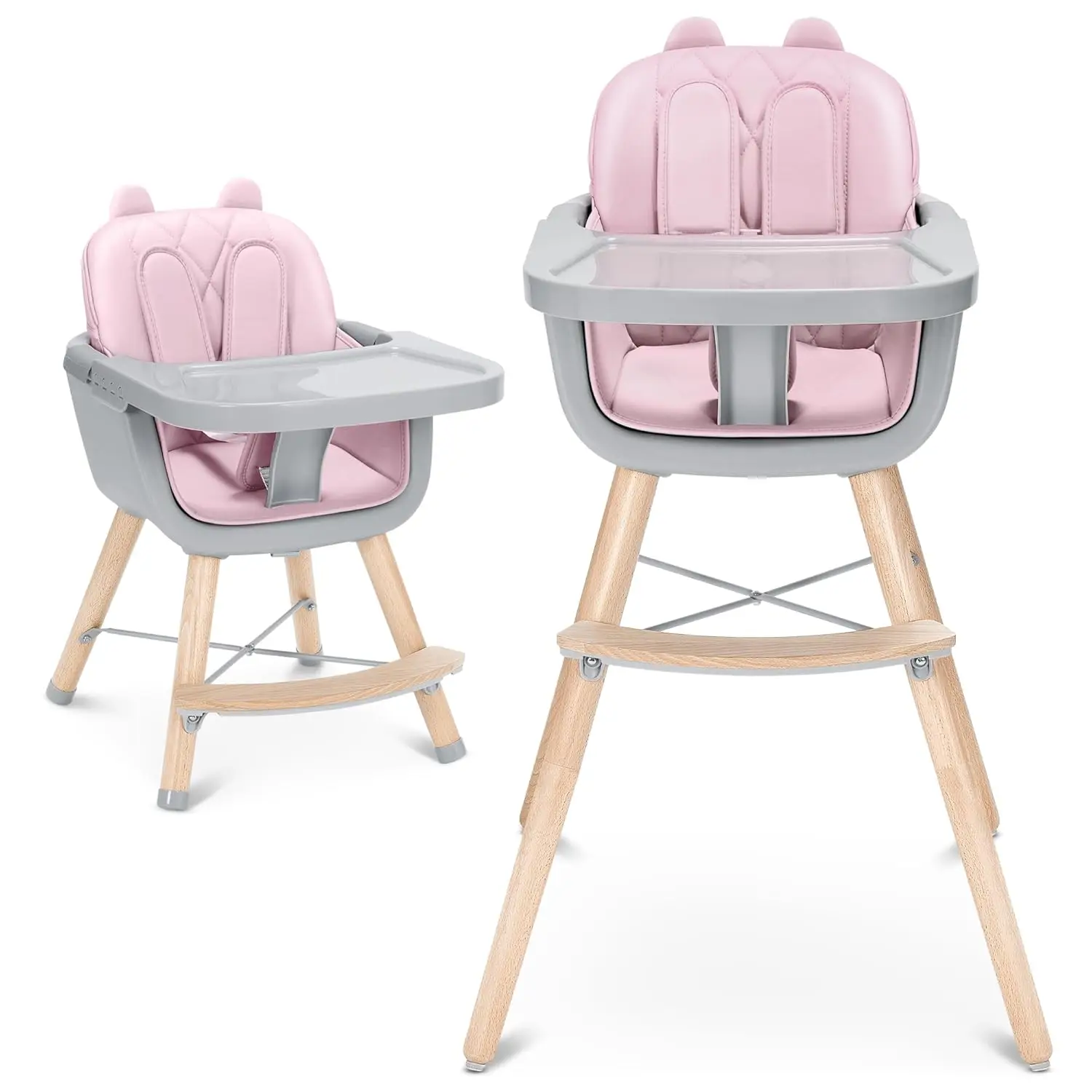 Rengue Step Stool for Kids, Standing Toddler Tower with Safety Rail, 3-Level Height Adjustable Toddler Kitchen Stool Helper, Learning Tower for Bathro