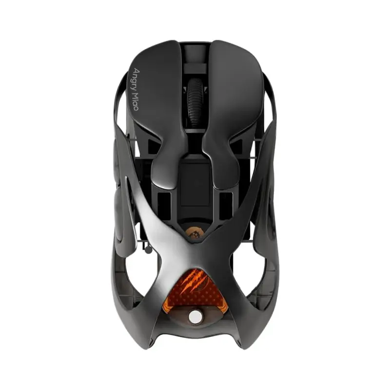 ANGRY MIAO Infinity Wireless Gaming Mouse - 30K Adjustable DPI, 7 RGB Button Sync, Dual Mode, 49g Ultra-Light, Ergonomic Design, Ultra-Smooth Scratch-Resistant Nano-Coating Glass Pad (Silk Glass Mousepad Not Included) for Desktops, Windows, Laptops