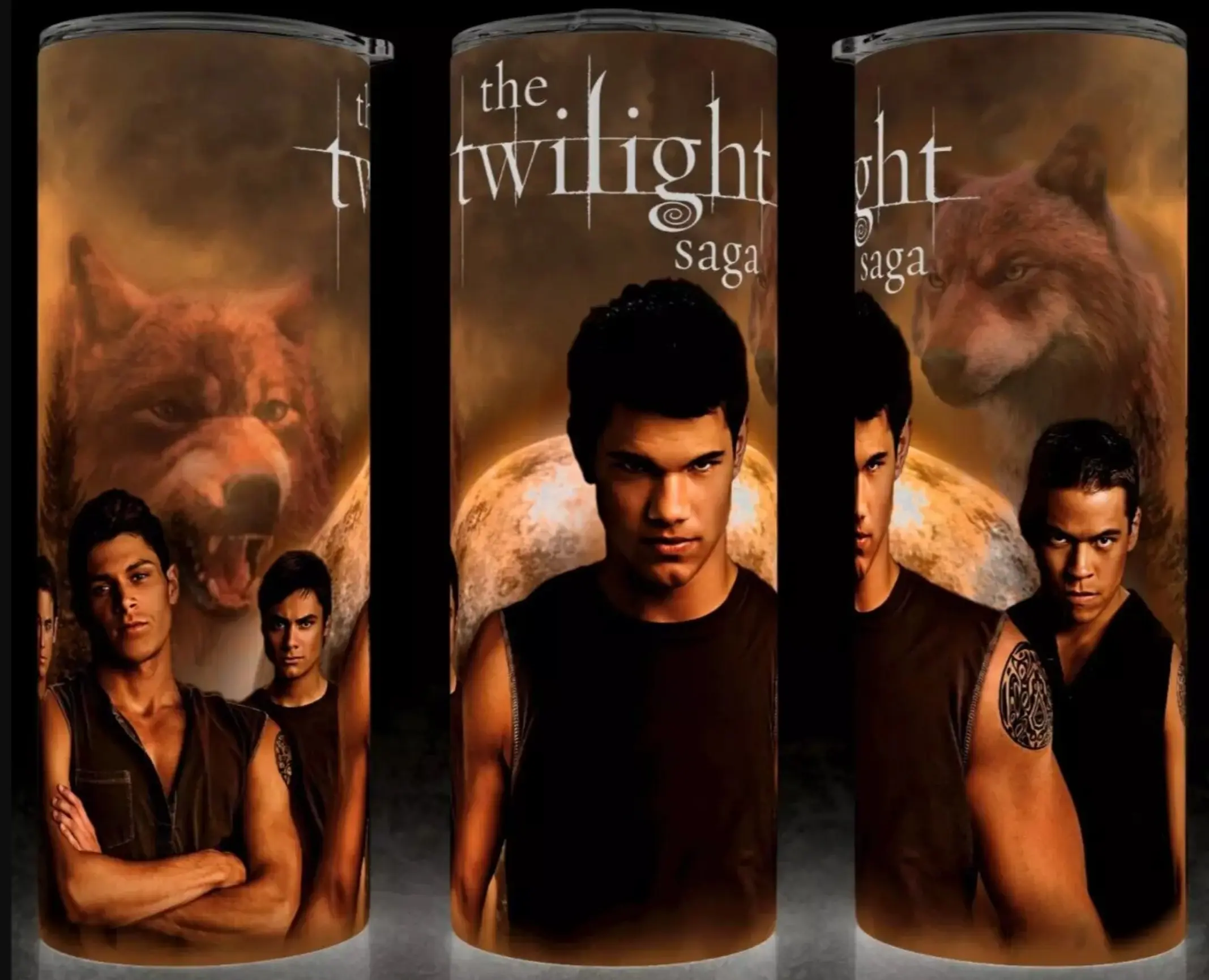 Twilight Saga - Bella - Jacob and Edward Vampire Movie Cup Mug Tumbler 20oz - Stainless Steel, Fantasy, Modern Drinkware - Washable Flasks Stylish