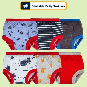 6-Pack Toddler Training Pants for Boys and Girls – Soft 100% Cotton, Fun Prints, Reusable Underwear for Easy Potty Learning (12M–5Y)