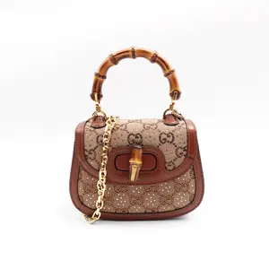 Pre-owned GUCCI Coated Canvas Shoulder Bags Bamboo 1947 Brown Shoulder Bag T10362855