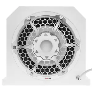 DS18 DS-NXL-10SUBLD/W HYDRO Double Marine Subwoofer Enclosure W/ 10 Inch Subwoofer plus 10 Inch Passive Radiator and Integrated RGB Lights 700 Watts 4-Ohm White DS18