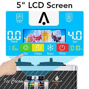 GARVEE Commercial 3-Flavor Soft Serve Machine, Dual 12L Hoppers