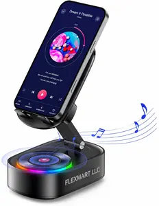 Wireless Induction Speaker, Cell Phone Stand with Bluetooth Audio, Phone Speaker Amplifier Foldable for iPhone, Android, iPad, Birthday Gifts for Men Women Teenage Boy Dad Father