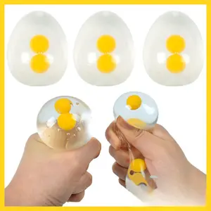 Double Yolk Squishy Egg – Cute Gudetama Stress Relief Toy
