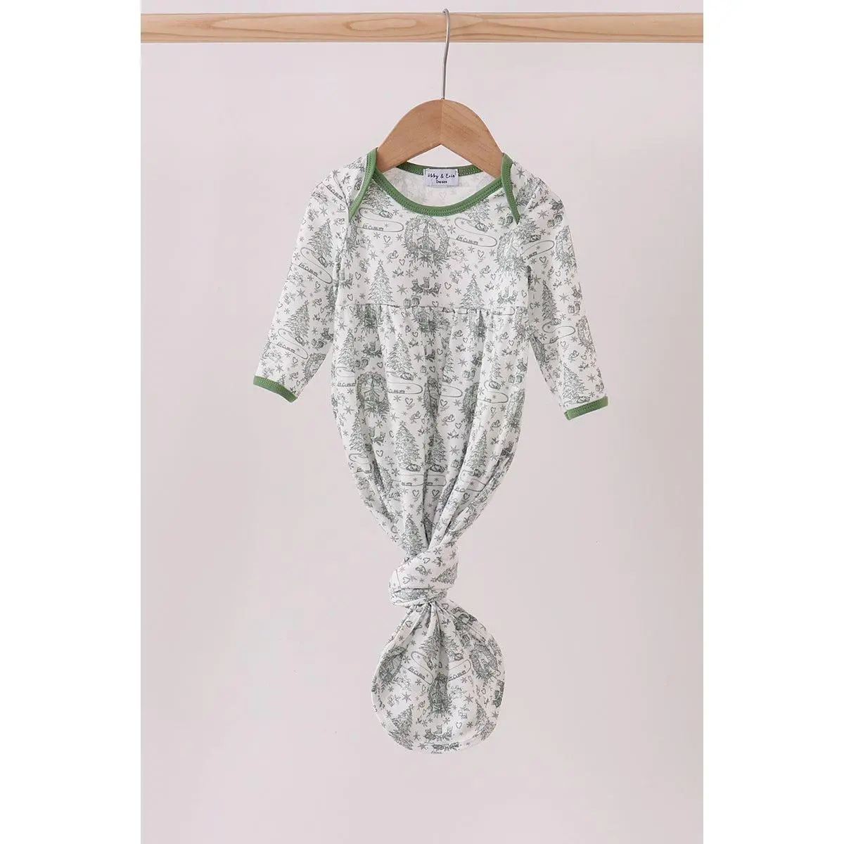 Green christmas tree print gown