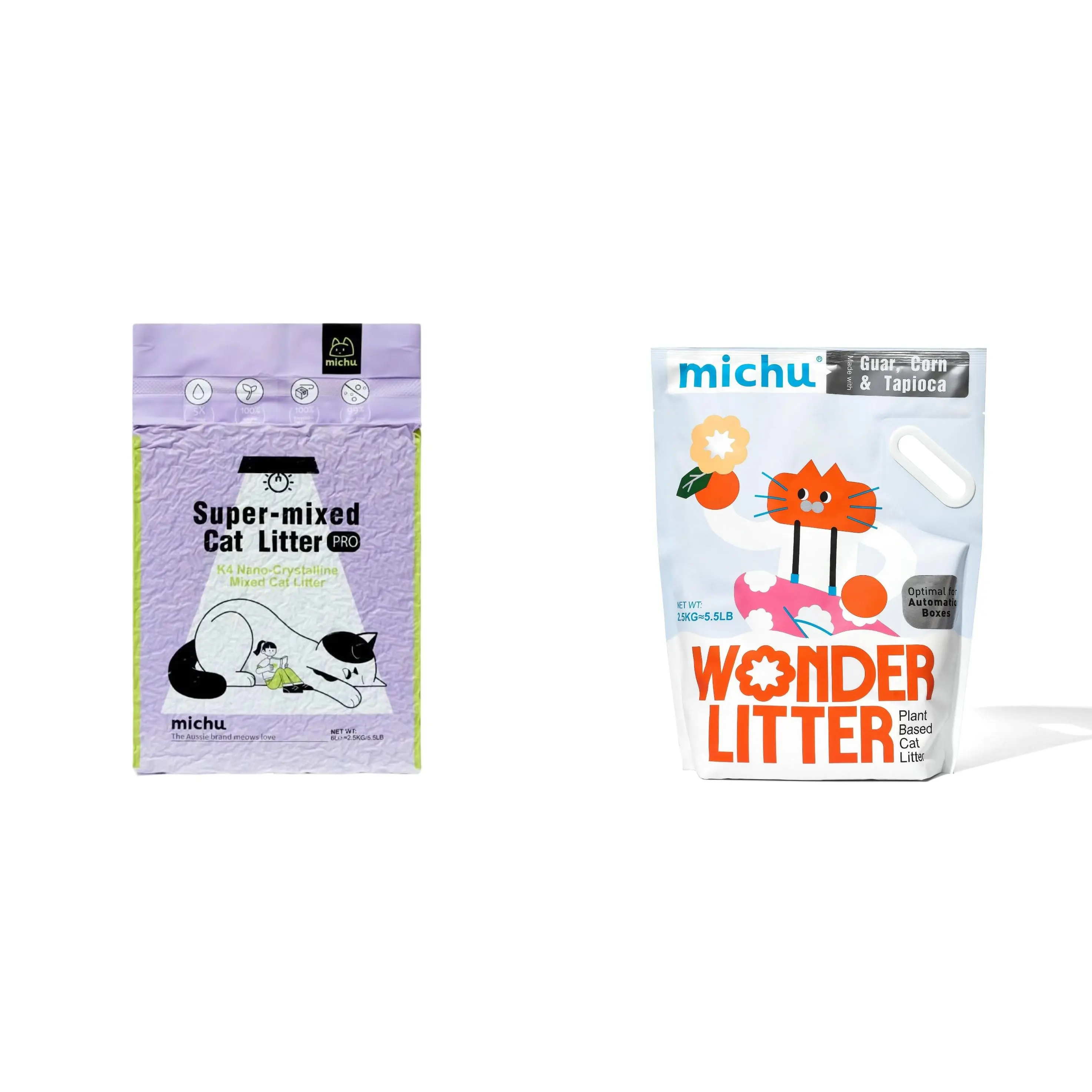 Michu Mixed Tofu Cat Litter & Wonder Litter Bundle