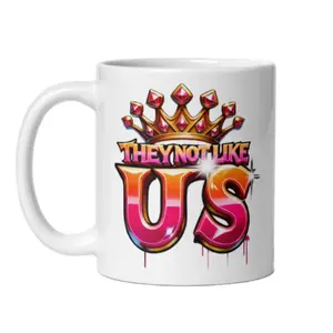 Cre8tive Concepts Boutique Custom Graphic Drink Mug 11oz Ceramic with "They Not Like Us" Design - Reuse Stylish Washable Beverage Drinkware Tumbler Cup Reusable