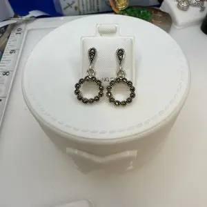 925 sterling silver earrings high quality vintage stile Mexican silver high quality (( aretes de plata Mexicana elegantes piedras finas de zirconia y Tanzanite