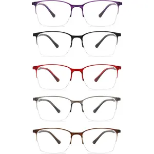 5 Pack One- Half Frame Reading Glasses Women Men Flexible Blue Light Computer Lightweight comfort Readers