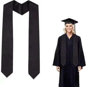 72 Inch Unisex Adult Plain Graduation Honor Stole - Premium Satin Graduation Sash Class of 2026 - High School and College Grad Ceremony Accessory