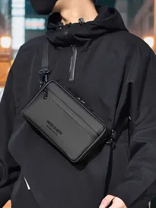 Men's Casual Crossbody Bag, Stylish Business Commute Backpack, Waterproof Lightweight Shoulder Bag, Versatile Everyday Use, Pu Leather Crossbody