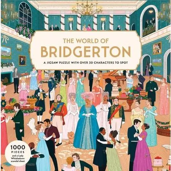 The World of Bridgerton Netflix Adaptation 1000-Piece Jigsaw Puzzle, Featuring Over 30 Characters to Spot by Manjit Thapp