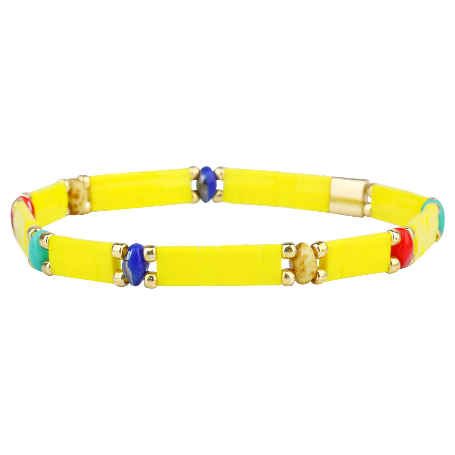 KELITCH Bracelets Picaso Tila Beads Bracelet Transparent Crystal Glass Beads