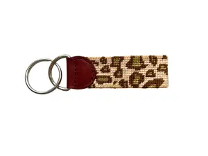 Needlepoint Leopard Spot Keychain