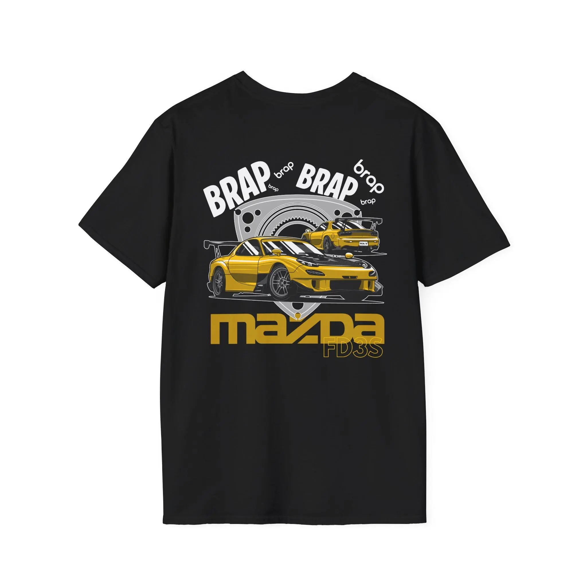 Brap Brap Mazda RX-7 FD3S T-Shirt Sweatshirt Hoodie 2 Sided - JDM Rotary Engine Car Tee - Drift Streetwear Shirt - Gift for Fan Lovers