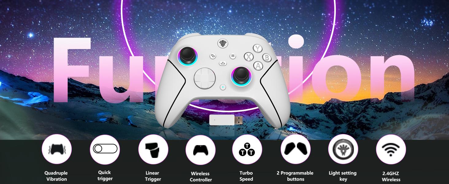 YUYIU Hall Xbox Wireless Controller for Xbox Series X|S, Xbox One, PC & Steam - Anti-Stick Drift Joystick, Dual-Mode Triggers, 6-Axis Gyro, 1000Hz Polling, Turbo & 3.5mm Jack