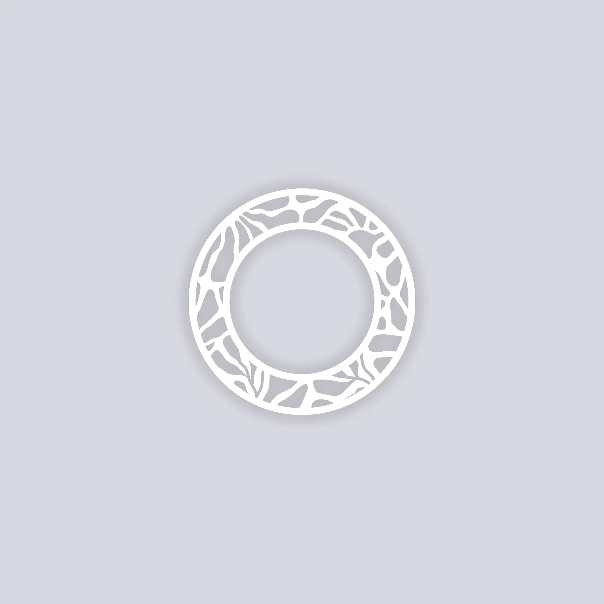 Abstract Floral Circle Rim Clay Stencil