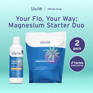 Life-flo Your Flo, Your Way: Magnesium Starter Duo - 26.4oz Magnesium Flakes + Vanilla Lotion