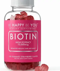 Biotin Gummies 10,000mcg – 120 Count – Supports Healthy Hair & Stronger Nails – Fast Absorption Supplement for Men & Women – Vegan, Non-GMO, Pectin, Gelatin Free – Made in USA