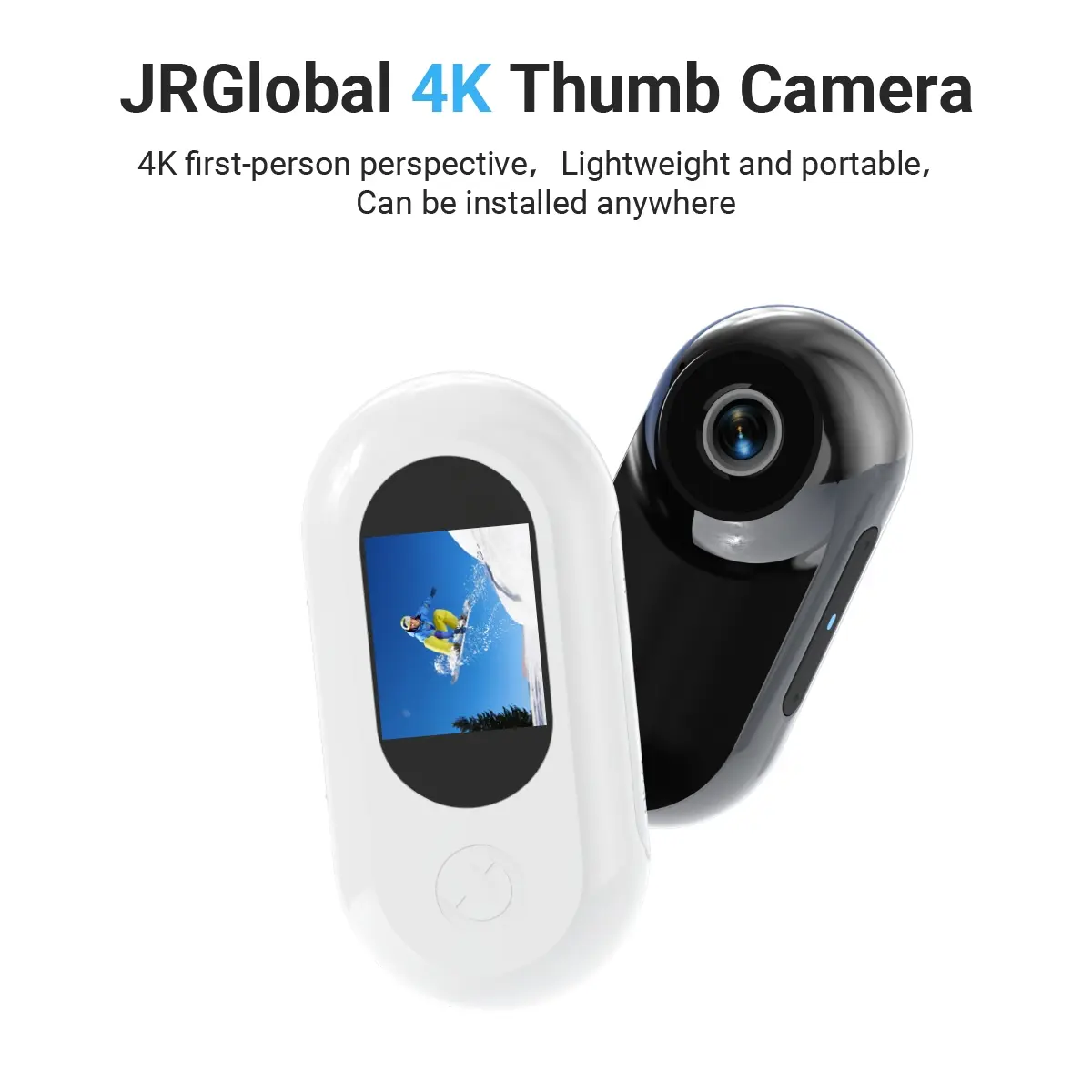 Jrglobal 4K Wearable Action Camera with Magnetic Necklace, Pet Collar, Simple Clip, First Person Video Capture, Lifestyle Recording, Wearable Body Camera, Wearable Video Recorder