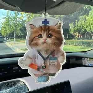 Whimsical Cute Medical Kitten Pendant, Perfect Holiday Gift, Natural Essential Oils, Long-Lasting Scent, Car Air Freshener, Home Deodorizer