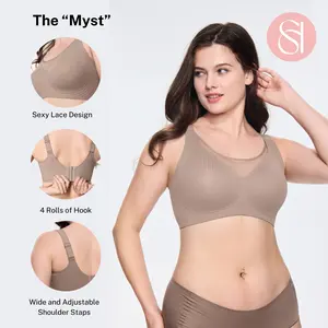 SOFT INTENTION Myst Series Wireless Bra -  seamless magic uplifting full coverage, breathable comfortable wireless bra, Soft Womenswear Everyday Push Up Spandex Underwear Bridal Basic
