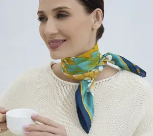 Youzey The Capri Satin Silk Lightweight Scarf 27" x 27"