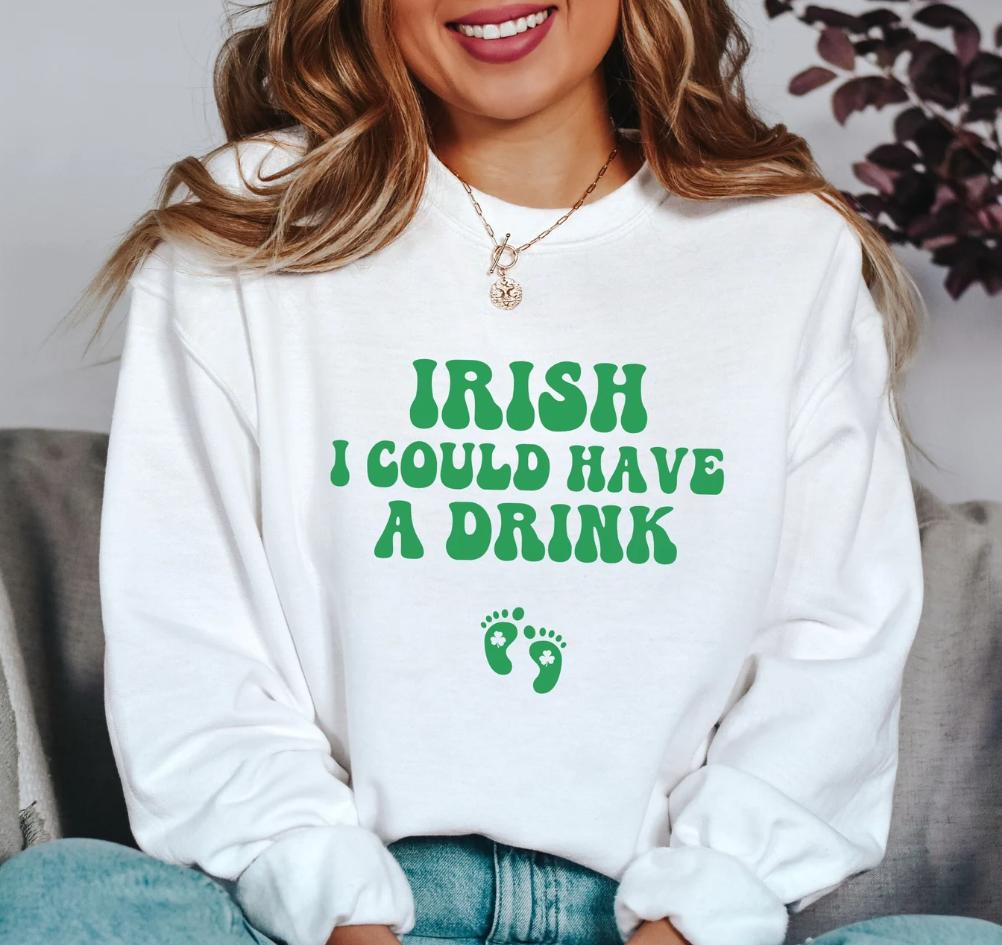 St Patricks Day Pregnancy Shirt, Funny Pregnancy Announcement Sweatshirt, New Mom Gift, Shamrock Maternity Reveal Shirt, Baby Coming Soon