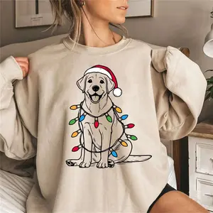 [Christmas Unisex Shirt] Festive Labrador Xmas Sweatshirt, Santa Lab Dog Sweater, Christmas Labrador, Labrador Lover Gift, Labrador Retriever Sweater, Dog Mom Shirt, Best Gift For Christmas - TShirt, Sweatshirt, Hoodie For Women And Men