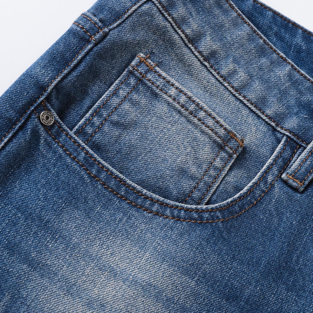Men'S Classic Straight Leg Jeans - Versatile All-Season Denim Pants with Elasticity, Comfort Fit for Casual And Business Wear, Washed Blue, Everyday Jeans|Classic Denim Pants|Stretchy Fabric