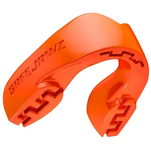 SafeJawz INTRO Slim Fit Sports Mouth Guard with Case for Football, Basketball, MMA, Hockey, Lacrosse, Wrestling - Adult 12+ Years - ORANGE