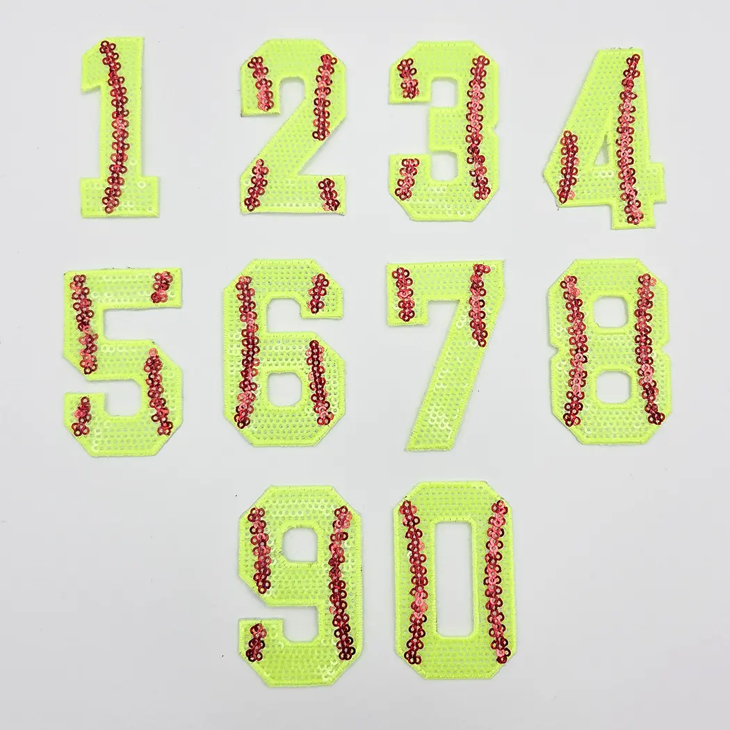 Sequin Softball Numbers Hat/Pocket Patch
