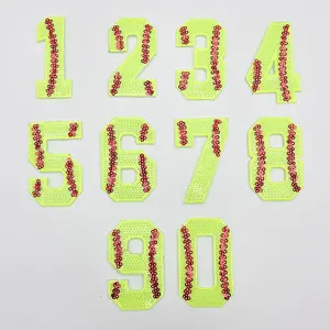 Sequin Softball Numbers Hat/Pocket Patch