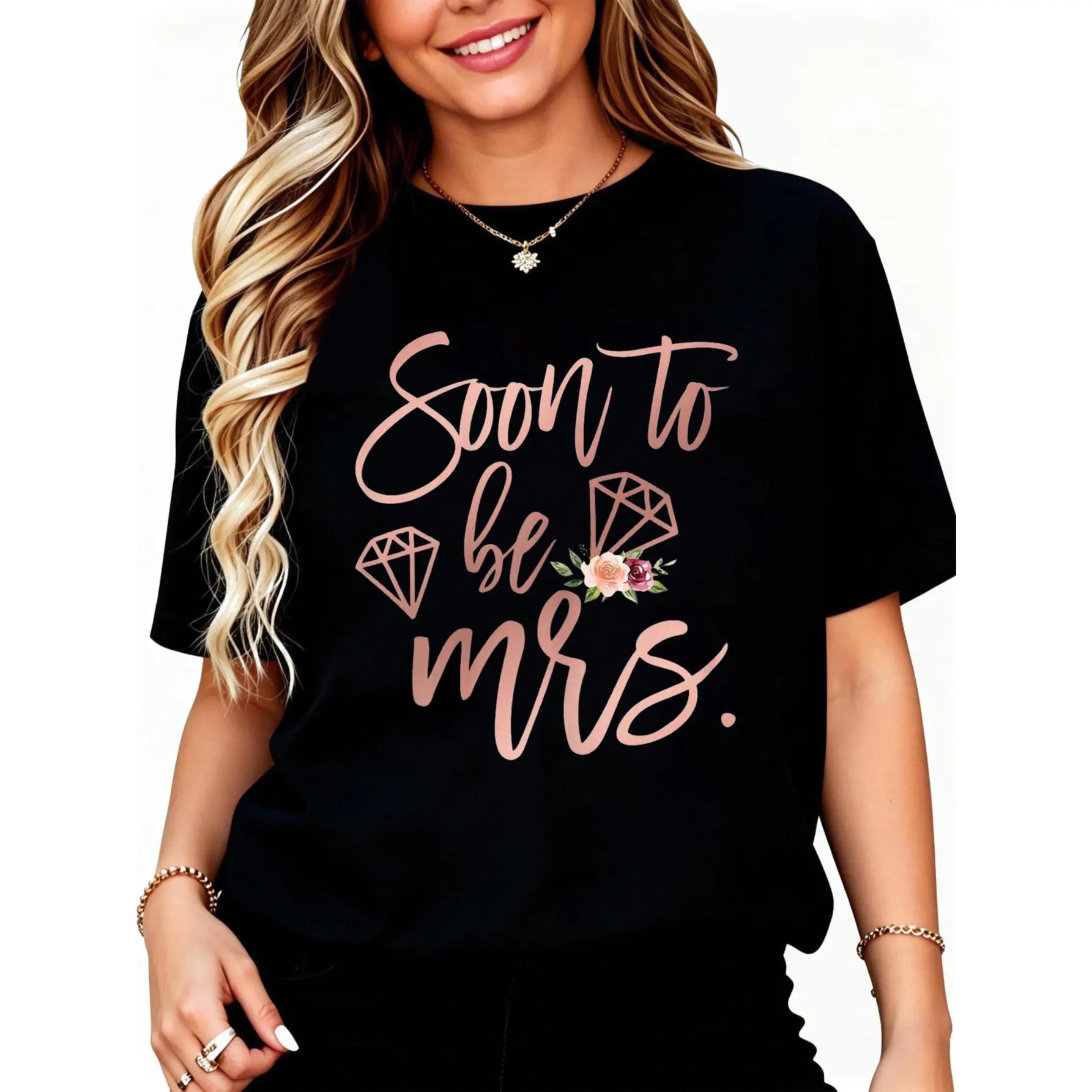 100% Cotton Soon to be Mrs for Bride Future Wife Engaged Women Wedding T-Shirt Unisex Adult Clothing Streetwear Crewneck Bottoms