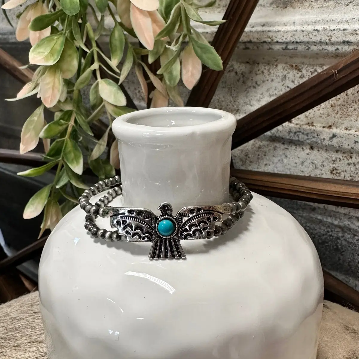 Thunderbird Bracelet - Silver Fabric