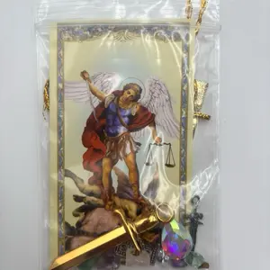 Saint Michael San Miguel Plastic Amulet - Yoruba Religious Collectibles, Home Decor Ornaments for Home Supplies