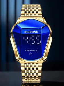 A men's fashion personality men's watch trendy large plate watch style locomotive concept watch men's domineering black technology watch Quartz Digital Watch Modern Fashionable Wristwatch