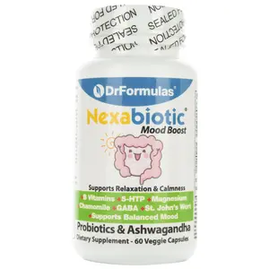 DrFormulas Mood Boost Probiotics with Stress B Complex Vitamins -Ashwagandha Root Extract, GABA, Chamomile, 5-HTP, St. John’s Wort