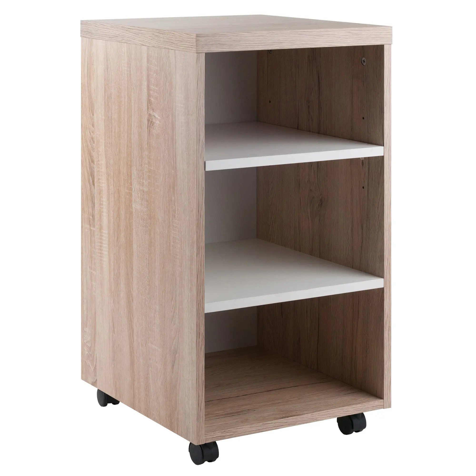 Winsome Kenner Open Shelf Cabinet, Reclaimed Wood and White, Composite wood