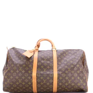 Pre-owned Louis Vuitton Canvas Coated Travel Bags Keepall Bag Monogram Canvas 55 by Rebag