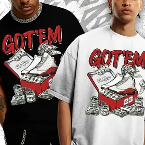 AJ 13 Chicagoo Dollar Sneaker Box Shirt match sneaker, Streetwear Graphic Tee for Sneakerhead
