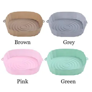 Silicone Air Fryer Liner, 2 Counts Reusable Non-stick Baking Pan, Air Fryer Accessories for Oven, Microwave, Kitchen Accessories