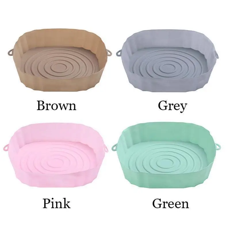 Silicone Air Fryer Liner, 2 Counts Reusable Non-stick Baking Pan, Air Fryer Accessories for Oven, Microwave, Kitchen Accessories