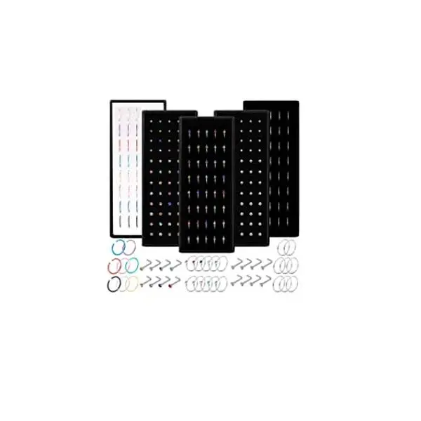 240 Pcs Nose Ring Studs Set for Women Men Surgical Stainless Steel Nose Hoop CZ Bone Nose Studs Ring Nose Piercing Jewelry 20G 22G 1.5mm 2mm 2.5mm