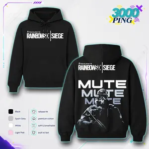 Rainbow Six Siege Mute Hoodie for menswear, Tom Clancy Gamer T Shirt style in Gildan Heavy Cotton, crewneck Sweatshirt streetwear gift for FPS fans
