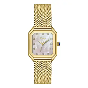 Gold Mesh Diamond Dial Watch