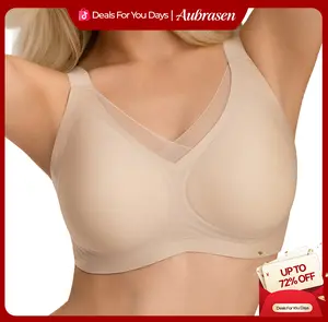 【DealsForYouDays】Aubrasen Wireless Bras for Women Full Coverage Supportive Push Up Bra Comfortable Seamless Yoga Friendly Fits